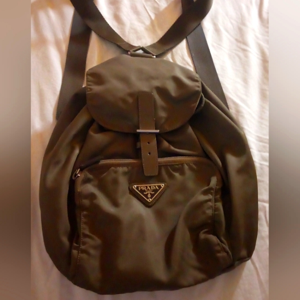 Prada Nylon army green Backpack